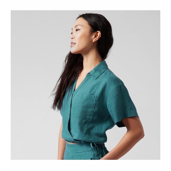 Athleta Tops - Athleta Playa Tie Top Teal Women's Size Medium